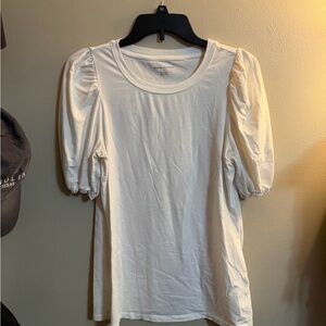 Amazon Essentials White Puff Sleeve Tee